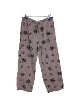Life is Good Pajama Pants Mens Size Large Couch Football Dog Lounge Drawstring